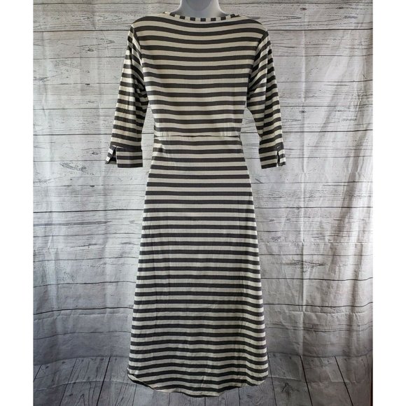 Horny Toad‎ Womens Keyboard Dress Sz XS Gray Cream 3/4 Sleeve Hi-Low - Picture 4 of 5
